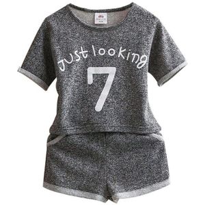 Meisjes Kleding Set Zomer 2 3 4 5 6 7 8 9 10 Jaar Oude Kinderen Meisje Nummer Brief print Korte Mouw T-shirt + Shorts Sport Set