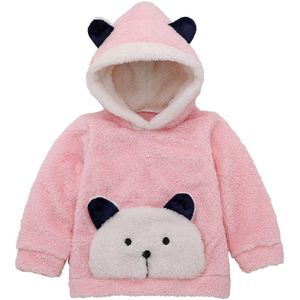 0-3Y Leuke Baby Peuter Baby Jongen Meisje Hoodies Top Bont Cartoon Print Lange Mouwen Trui Hooded Kleding