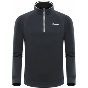 Mannen Volledige Mouw Fleece Warm Golf Shirt Mannen Winter Comfortabele Rits Kraag Golf Tops Spier Sport Wear D0655