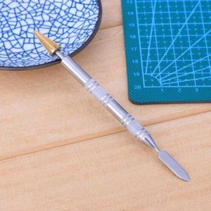 Boutique Dual Head Messing Hoofd Lederen Rand Olie Lijmen Dye Pen Applicator Speedy Verf Roller Tool Voor Lederen Craft Tool