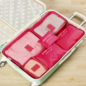 6pcs Travel Organizer Bag Kleding Pouch Portable Storage Case Bagage Koffer Chic Tassen Unisex Gebruik Reizen Accessoires