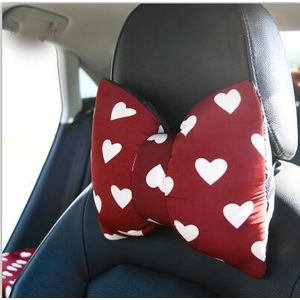 Liefde Rode Auto Stuurwiel Covers Cotoon Auto Interieur Hoofdsteun Taille Ondersteuning Kussens Zitkussen Covers Bescherming Voor Meisjes