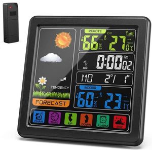 Weerstations Thermometer Hygrometer Sensor Digitale Monitor Volledige Touchscreen Draadloze Weer Klok