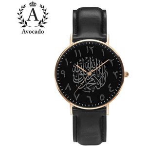 Avocado Luxe Heren Horloges Zwarte Arabische Quartz Horloge Rose Goud Roestvrij Stalen Mesh Met Eenvoudige Klok Reloj Masculino