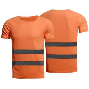 Zomer Werkkleding Geel Oranje Hoge Zichtbaarheid Ademende Zomer Veiligheid Ademend Werk Overhemd Mannen Vrouwen T-shirt