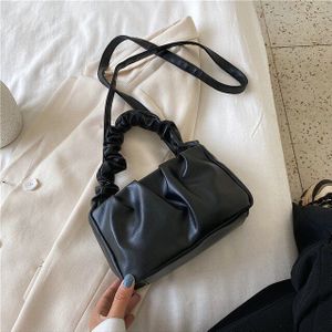 Tassen Voor Vrouwen Vintage Handtassen Effen Kleur Zomer Crossbody Schoudertas Dame Cloud Pouch Vrouwelijke Zacht Lederen Clutch