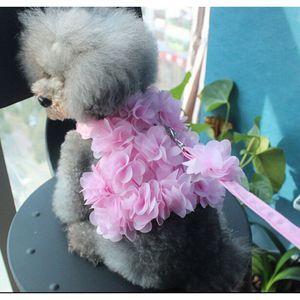 Ademend Stereo Roze Bloem Harnas Kleine Hond Huisdier Aangelijnd En Leash Set Puppy Vest Harnas Riemen Voor Chihuahua Teddy
