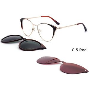 O-Q Club 3 In 1 Magnetische Clip Op Zonnebril Vrouwen Bijziendheid Recept Brillen Frames Optische Cat Eye Glas Mode Brillen