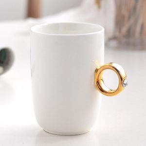 Paar Diamanten Ring Cup Creatieve Ring Water Cup 350Ml Koffiekopje Wedding Christmas