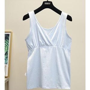 Zwangere Vrouwen Katoen Borstvoeding T-shirt Zomer Effen Kleur Button Fly Borstvoeding Tank Tops Hoge Taille Moederschap Verpleging Tees