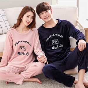 Liefhebbers Pyjama Pak Vrouwen En Mannen Warme Nachtkleding Pijamas Vrouwen Winter Flanel Fleece Warme Pyjama Set Voor Vrouwen Nachtkleding