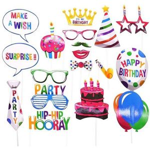 Diy Verjaardag Party Photo Booth Props 30th 40th 50th Grappige Masker Bril Snor Lip Taart Ballon Voor Baby Douche Bruiloft geboorte