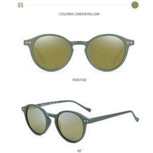 Gepolariseerde Zonnebril Mannen Vrouwen Vintage Ronde Frame Licht Zonnebril Polaroid Lens Zonnebril Eyewear UV400 BT4203