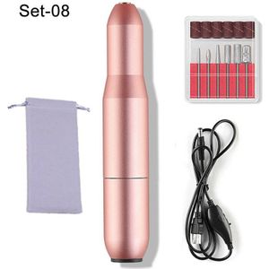 Elektrische Nagel Boormachine Manicure Machine Set Usb Opladen Mill Cutter Voor Manicure Nail File Pedicure Tool Nail Boor Set