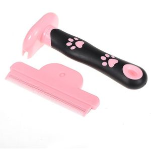 Kat Grooming Kam Pet Dog Grooming Tool Verwijder Klitten En Knopen Kam Non-Slip Grip Handvat Vergieten Borstels voor Katten Honden