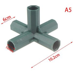 Fitting Stabiele Ondersteuning Zware Kas Frame Building Connector Haakse 3 4 5-Way Connector Tuin Gereedschap 16mm 5 Soorten