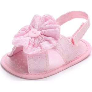 Baby Meisje Sandalen Katoenen Zachte Zool Borduurwerk Bloem Paars Babyschoenen Zomer Baby Baby Peuter Schoenen