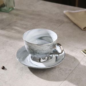 180Ml Keramische Afternoon Zwarte Thee Kopjes En Schoteltjes Bone China Melk Thee Koffie Cup Met Lade Porselein Drinkware Set