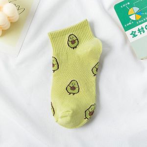 Mode Vrouwen Sokken Katoen Kleur Groene Avocado Fruit Harajuku Dames Grappig Gelukkig Zachte Leuke Japanse Casual Meisjes Korte Sokken