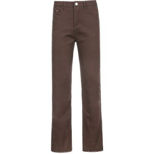 Vintage Basic Bruin Y2K Denim Jeans Vrouwen Streetwear Harajuku Stretch Flare Broek Joggers Katoenen Broek Mode Cuteandpsycho