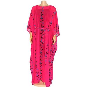 African Women's Dress Striped Big Summer Dress Chiffon Patchwork Wide Hands Maxi Long Casual Elastic Vestidos