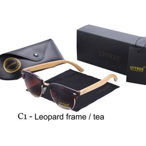 Lvvkee Brand Half-Frame Hout Bamboe Zonnebril Klassieke Meester Top Anti-Vertigo Zonnebril oculos Gafas