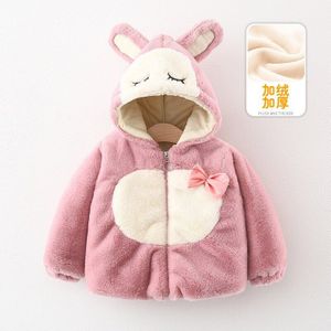 Linling Baby Jas Peuter Meisje Kleding Hooded Cartoon 3D Oor Dikke Wollen Trui Beer Scheel Rits Vest Kinderen Jas v610