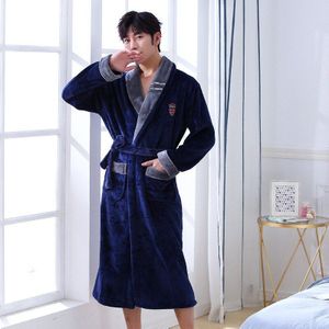 Flanel Nachtkleding Badjas Gown Warm Pyjama Winter Mannen Gewaad Thuis Kleding Nachthemd Nachtkleding Kimono