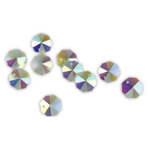 100Pcs/1000Pcs Ab 14Mm Kristal Achthoek Kralen Voor Kroonluchter Prism Deel Kristallen Glazen Kroonluchter Onderdelen Crystal opknoping