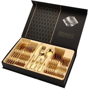 Jmaidenlin - JL0072-B - Bestekset - Goud - 24 Stuks - Roestvrij Staal