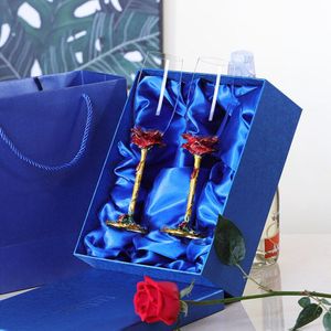 Creatief Emaille Kleur Loodvrije Crystal Champagne Glas Home Beker Wijn Glas Huwelijkscadeau