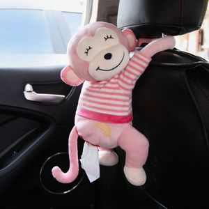 Creatieve Tissue Doos Leuke Aap Papieren Servet Case Leuke Cartoon Dieren Auto Papier Dozen Muur Auto Opknoping Servet Houder