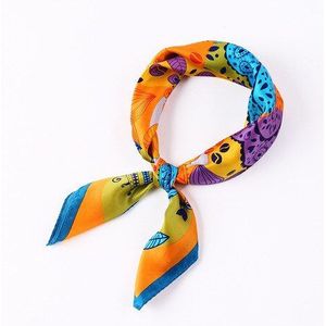 simple silk small square scarf binding bag versatile decorative silk scarf