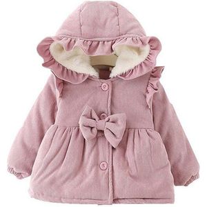 Baby Meisje Winter Warme Sneeuw Dragen Lange Mouw Capuchon 6M-3Y Baby Peuter Casual Solid Corduroy Uitloper Outfit