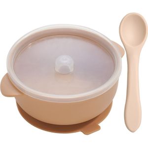 Baby Servies Bpa Gratis Sucker Kom Met Deksel Kinderen Draagbare Voedsel Kom En Lepel Peuter Siliconen Diner Plaat Set