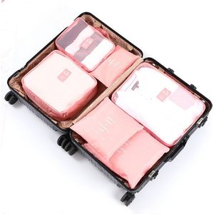 6 Pcs Flamingo Verpakking Cubes Reizen Bagage Organizer Vrouwen Oxford Heren Reistas Organizer Set Verpakking Kubus 485