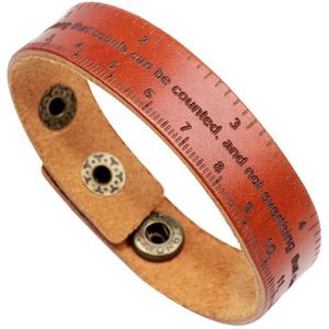 Louleur Vintage Verstelbare Heerser Lederen Armbanden Voor Mannen Brief Koffie Bruin Punk Armbanden Mannelijke Sieraden