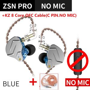 Kz Zsn Pro 1BA 1DD Hybrid Drive In Ear Oortelefoon Hifi Metal Bass Oordopjes Sport Muziek Headset Vervangbare Kabel ZS10 pro Zsx Zstx
