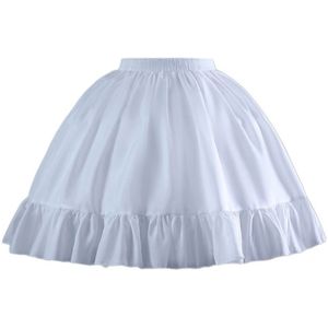 Womens Lolita Cosplay Korte Petticoat Ruches Zoom Enkele Hoop Crinoline Onderrok Elastische Taille Bridal Wedding Baljurk Rok