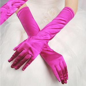 Satin Vrouwen Lange Handschoenen Vrouwelijke Elleboog Zon Bescherming Rijden Handschoenen Opera Avond Party Prom Dames Handschoenen