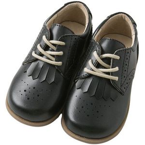 DB11316 Dave Bella herfst baby meisje zwart lederen schoenen lace-up kinderen schoenen