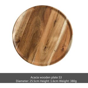 2 Japan-Stijl Rubber Houten Lade Acacia Mangium Servies Huishouden Eenvoudige Massief Houten Schijf Steak Taart Snack Gezond Houten schotel