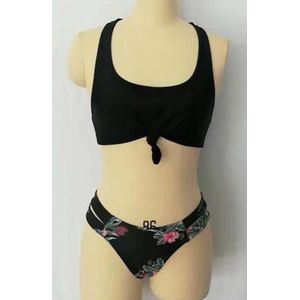 ZAFUL Plant Print Knoop Knipsel Racerback Bikini Badpak Draad Gratis Hals Uitneembare Racer Bikini Twee Stuk Sexy