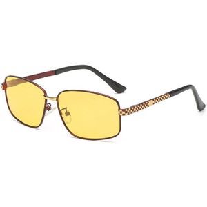 Kaixing Gepolariseerde Rijden Bril Geel Lenzen Mannen Vrouw Vintage Zonnebril Met Eyewear Accessoires Anti-Glare UV400