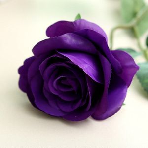 9 Pcs Branch Stem Latex Rose Hand Voelen Vilt Simulatie Decoratieve Kunstmatige Silicone Rose Bloemen Thuis Bruiloft
