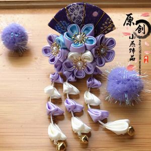 Kimono Haar Ornament Fan Sakura Tsumami Zaiku Kanzashi Haarspeld Oude Stijl Yukata Kwastje Bloem Haar Clip Accessoire Handwerk