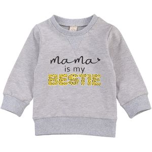 Kids Baby Lange Mouw Luipaard Brief Top Trui Lange Mouwen Ronde Hals Katoen Sweatshirt Voor Kinderen Baby Jongens Meisjes