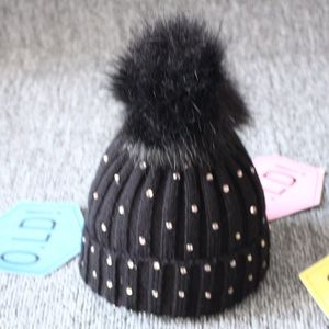Pasgeboren Baby Jongen Meisjes mooie kintted Pompon Mutsen Winter Caps Warm Bont Pom pailletten Knit Beanie Hat fleece gehaakte Caps