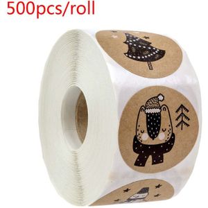 500Pcs/Roll Kerst Stickers Boom Sneeuwpop Dieren Decoratieve Voor Scrapbooking R9JC
