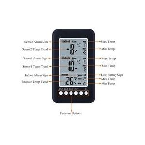 Draadloze Vriezer Koelkast Lcd Digitale Thermometer Alarm Weerstation + 2 Sensor Mailbox Covers Met Sensoren